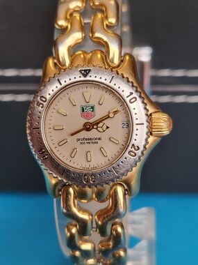TAG Heuer Model S94.708M Two-Tone Professional 200m Watch - Gold & Silver